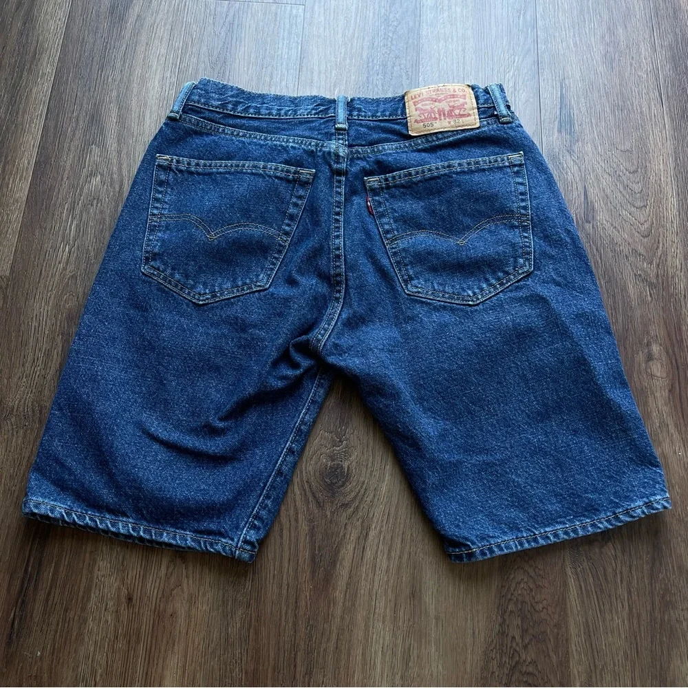 Levi’s 505 32 Vintage 90s Long Relaxed Denim Shorts Straight Fit Y2K High Rise